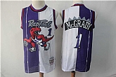 Raptors 1 Tracy McGrady Purple White Split 1998 99 Hardwood Classics Jersey Dzhi